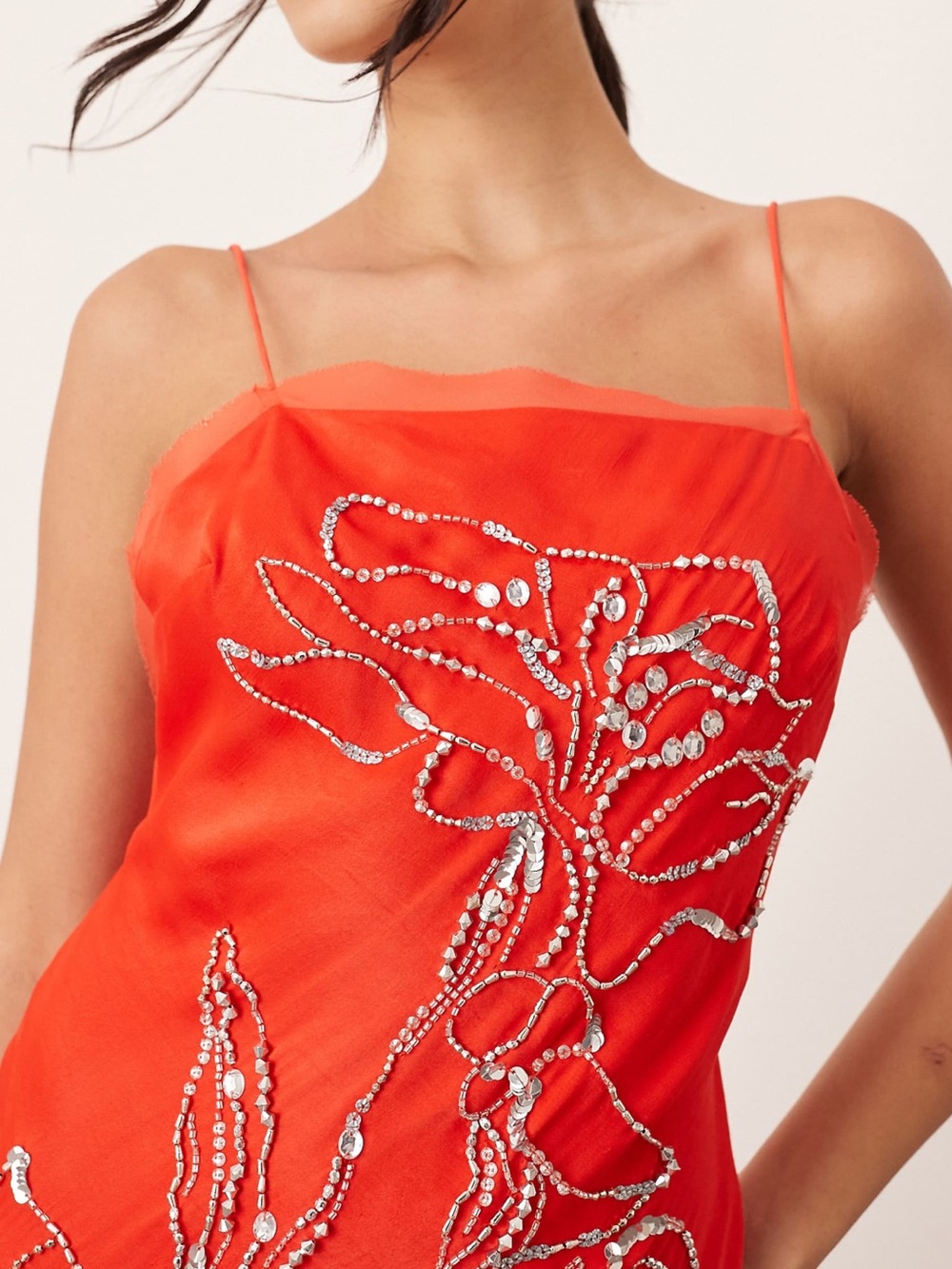 ASOS ARRANGE floral embellished cami maxi dress with low back - Picture 3 of 15